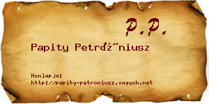 Papity Petróniusz névjegykártya